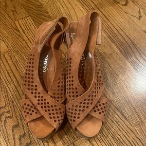 Pedro Garcia Tan Suede Women's Sandals